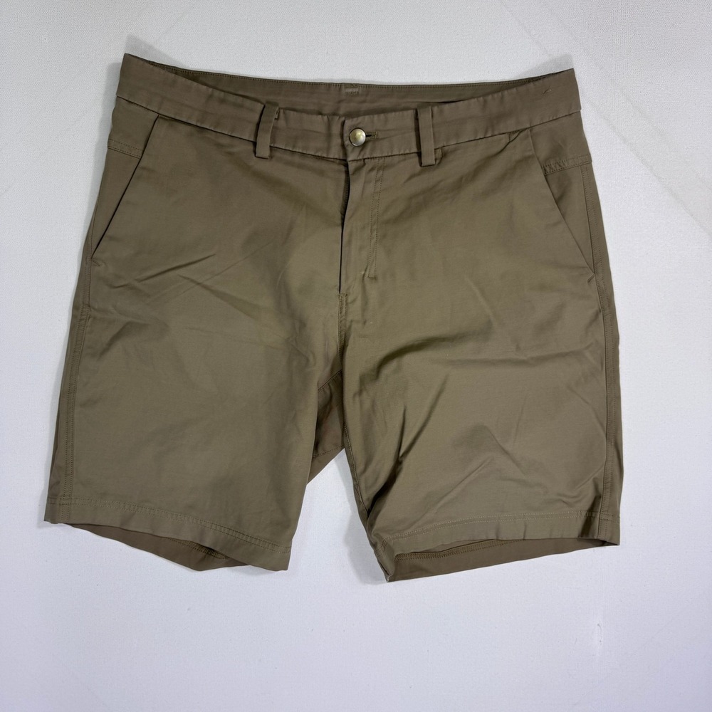 Lululemon Commission Short Warpstreme 34 (35x9) Brown Chino Golf Shorts Mens